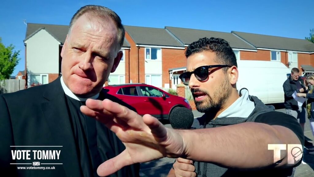 Locals support Tommy Robinson but Establishment PAID thugs oppose him