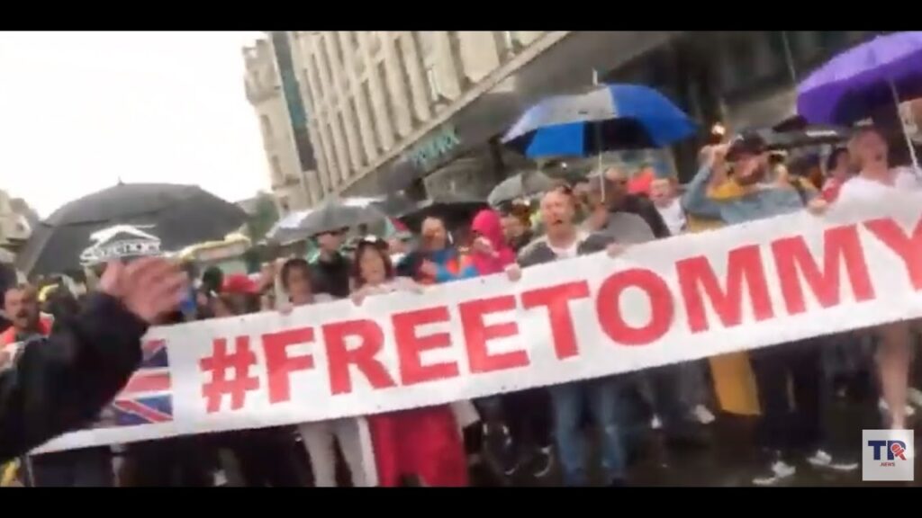 Flash #FreeTommy Demo takes over Manchester Shopping centre