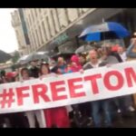Flash #FreeTommy Demo takes over Manchester Shopping centre