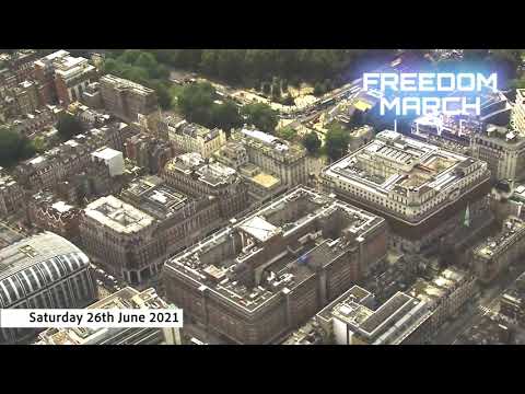 HELICOPTER LIVE FEED: Freedom March Live 26th June 2021 – LONDON