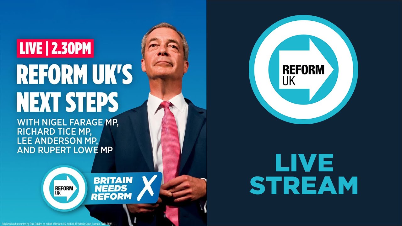 LIVE: Reform MPs Nigel Farage, Richard Tice, Lee Anderson & Rupert Lowe on the political earthquake.