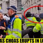Watch As CHAOS Erupts In London As Pro Palestine Protest FIGHT With Police!