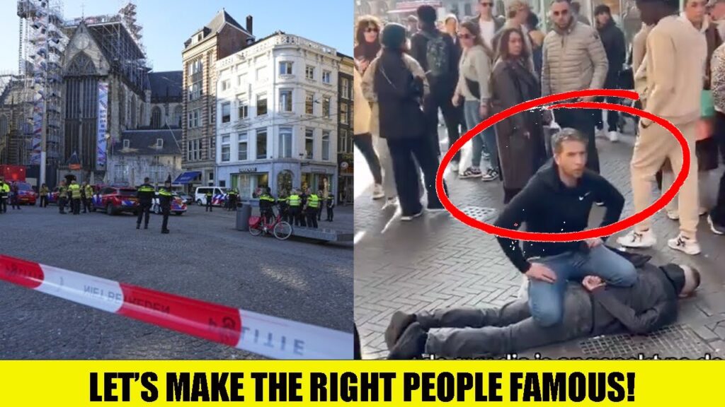 The Moment A Brave Man Tackles Down MASS Knife Attacker In Amsterdam!