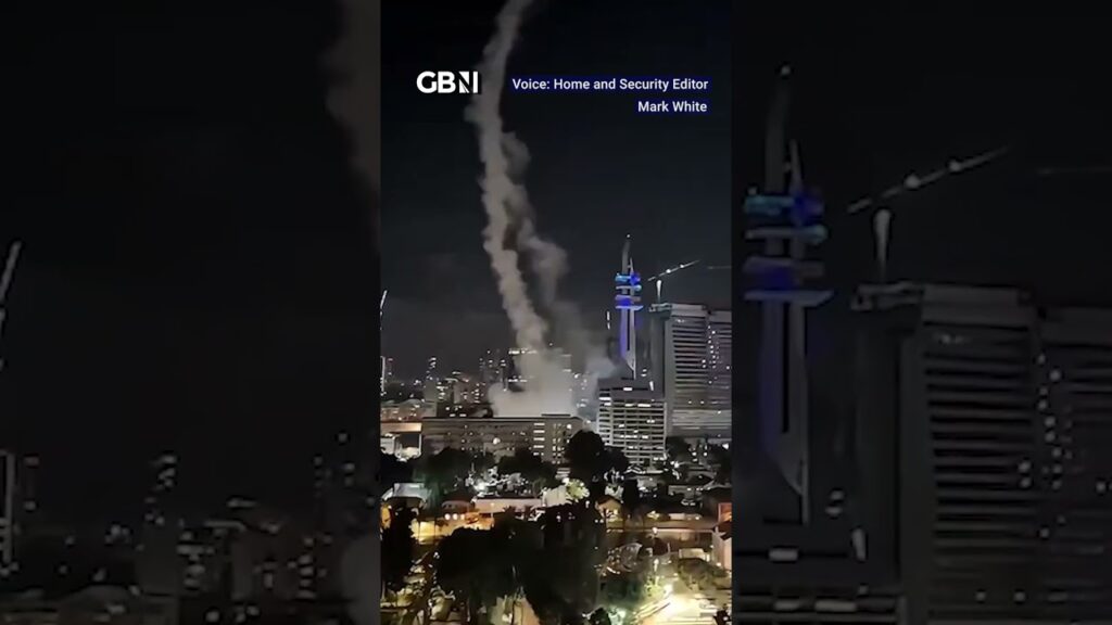 Watch the terrifying moment Iran fires missiles at Tel Aviv as Israelis rush for safety #GBNews