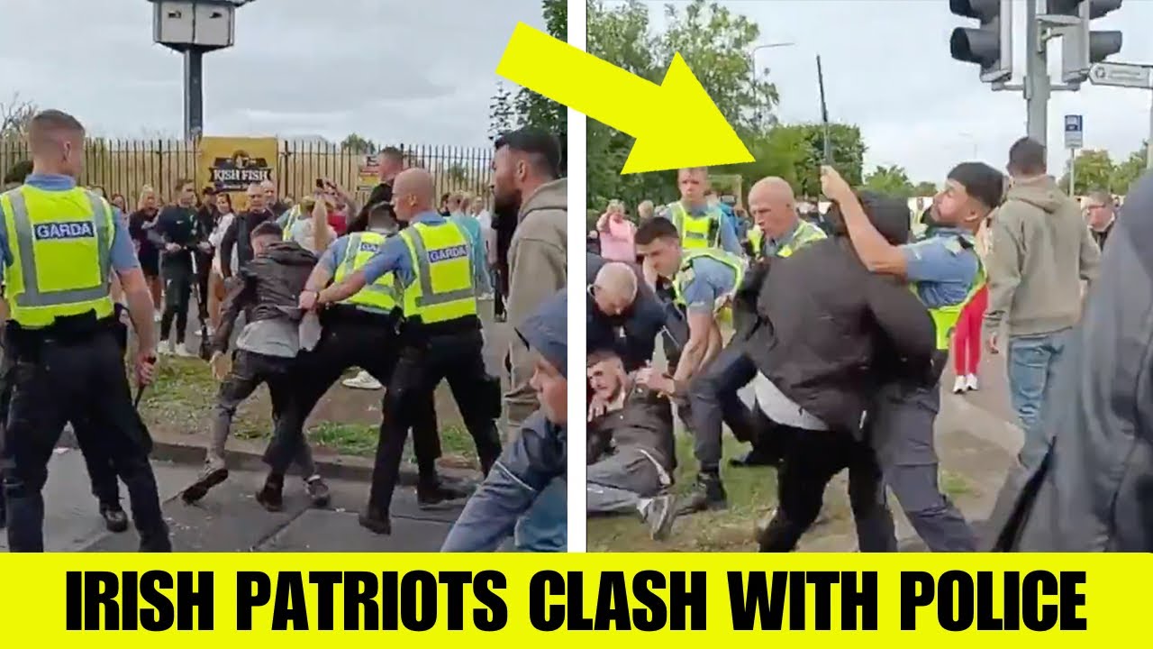 Irish Patriots CLASH With Police At Anti Immigration Protest!