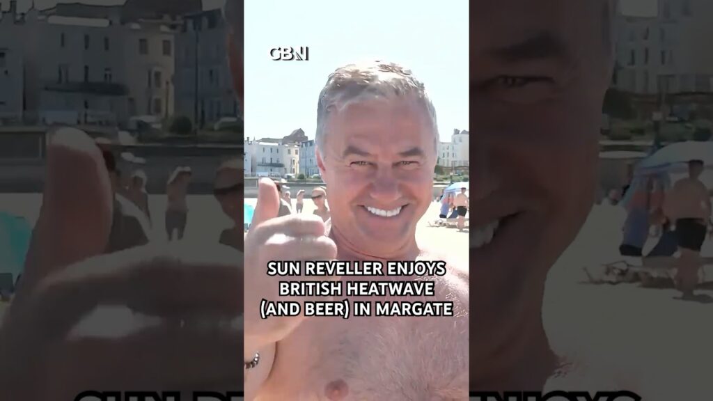 Sun reveller enjoys British heatwave (and beer) in Margate