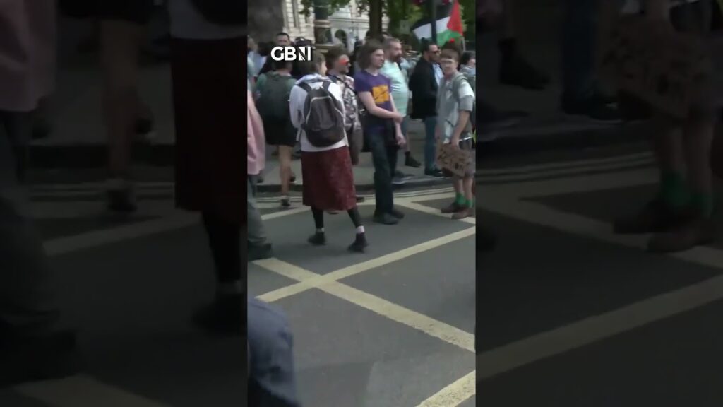 WATCH: This is the moment GB News camera crew are confronted by Palestine Action activists
